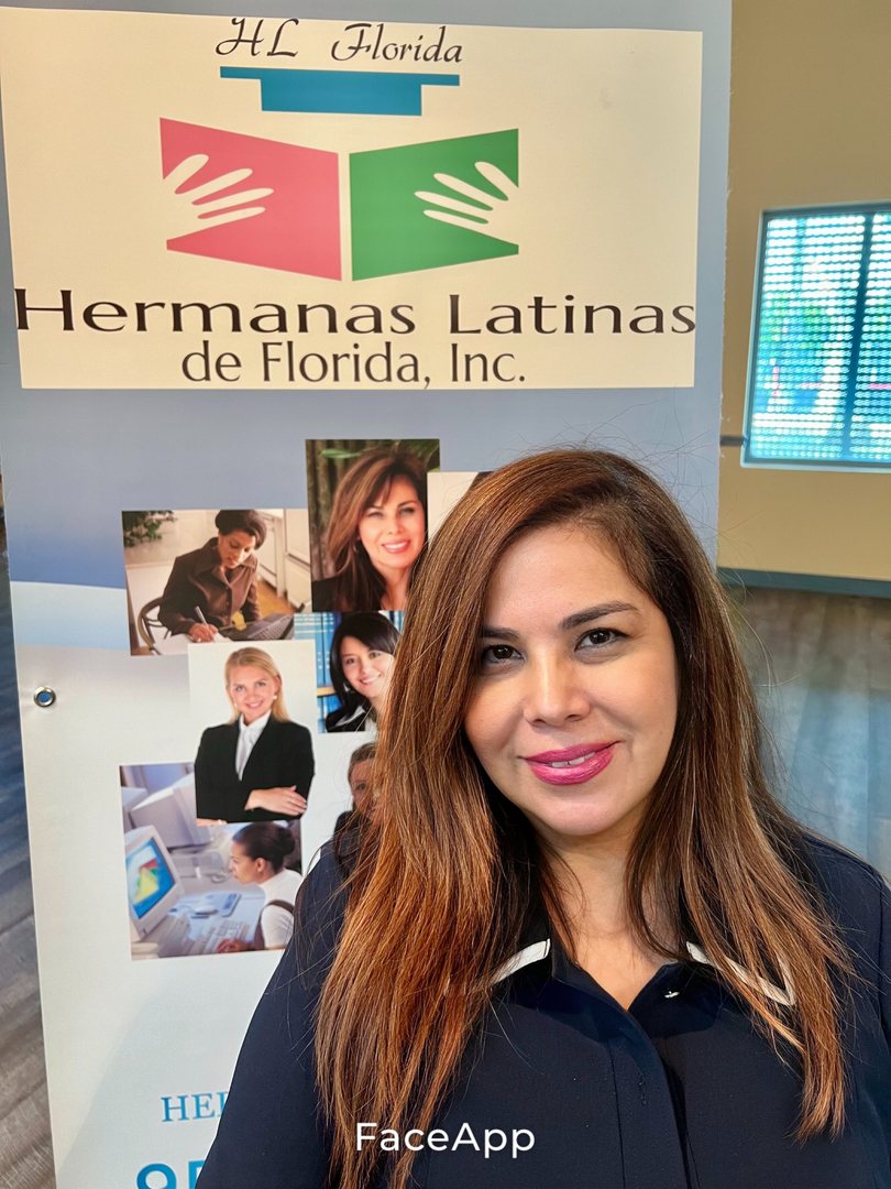 Hermanas Latinas representative at a community event